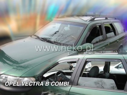 Heko Set of Windbreakers Front and Rear Car Dark Fime for Opel Vectra 4pcs