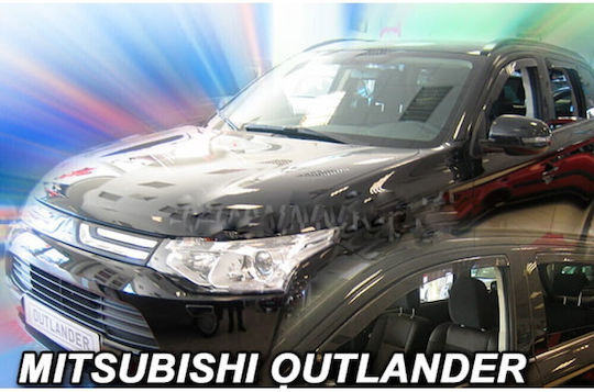 Heko Set of Windbreakers Front and Rear Car Dark Fime for Mitsubishi Outlander 4pcs