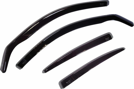 Heko Set of Windbreakers Front and Rear Car Dark Fime for Seat Leon 4pcs