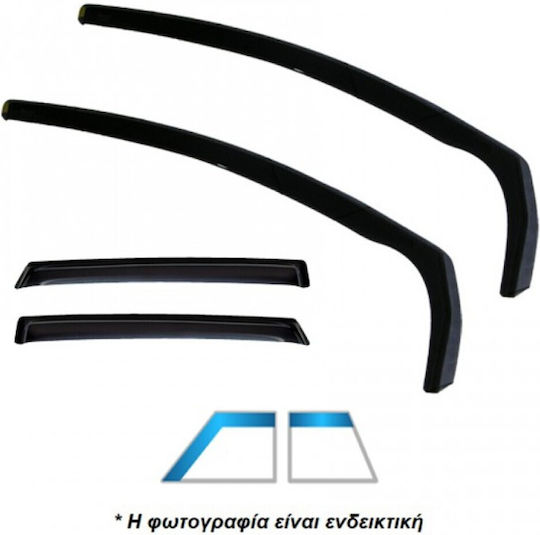 Heko Set of Windbreakers Front and Rear Car Dark Fime for Seat Cordoba 4pcs