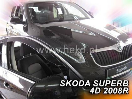 Heko Set of Windbreakers Front Car Dark Fime for Skoda Superb 2pcs