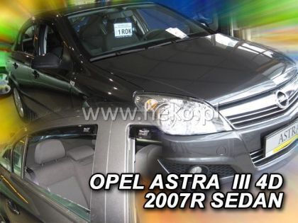 Heko Set of Windbreakers Front and Rear Car Dark Fime for Opel Astra 4pcs