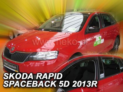Heko 2013> Set Skoda Rapid Spaceback 5d Set of Windbreakers Front and Rear Car Dark Fime for Skoda Rapid 4pcs