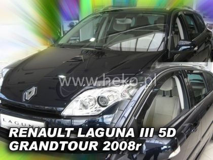 Heko Set of Windbreakers Front and Rear Car Dark Fime for Renault Laguna 4pcs
