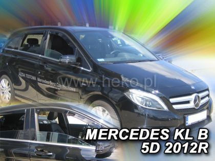 Heko Set of Windbreakers Front and Rear Car Dark Fime for Mercedes-Benz B Class 4pcs