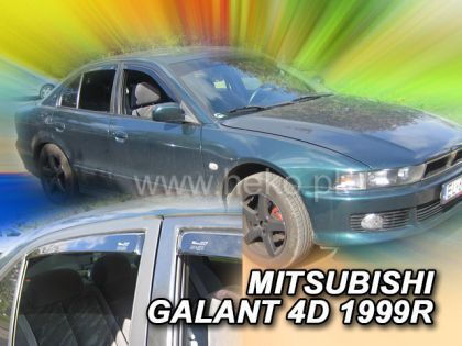 Heko Set of Windbreakers Front Car Dark Fime for Mitsubishi Galant 2pcs
