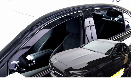Heko Set of Windbreakers Front and Rear Car Dark Fime for Mercedes-Benz C Class W206 4D 2021 4pcs
