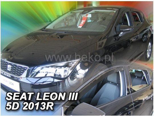 Heko Set of Windbreakers Front Car Dark Fime for Seat Leon 2pcs