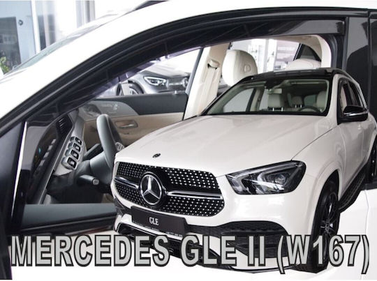 Heko Set of Windbreakers Front Car Dark Fime for Mercedes-Benz GLE 2019+ 2pcs