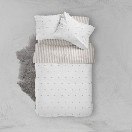 Borea Mix & Match Hearts Σετ Μαξιλαροθήκες Μπεζ 50x70εκ.