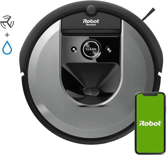 iRobot Roomba Combo I8 Σκούπα Ρομπότ με Οπτική Χαρτογράφηση Ασημί