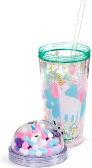Puckator Стъклена Чаша за Вода със Сламка 500ml