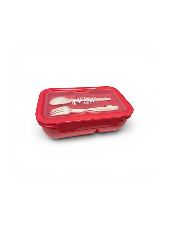 Must Team Lunch Box Plastic Red 950ml