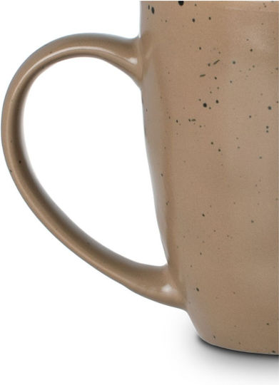 Estia Earth Dot Κούπα από Πορσελάνη Καφέ 440ml