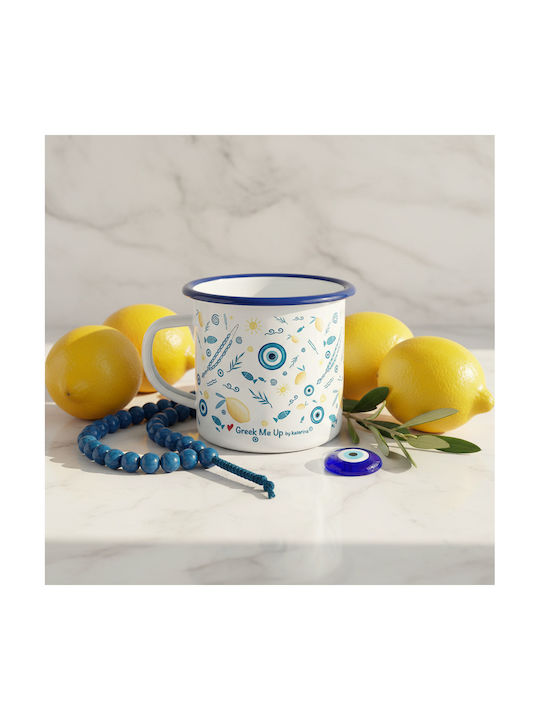 Enamel Mug Greek Me Up 360ml Greece Tct11310