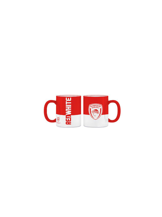 CHartini Poli Basketball 3 Rote Weiße Keramiktasse Mit Deckel 330ml
