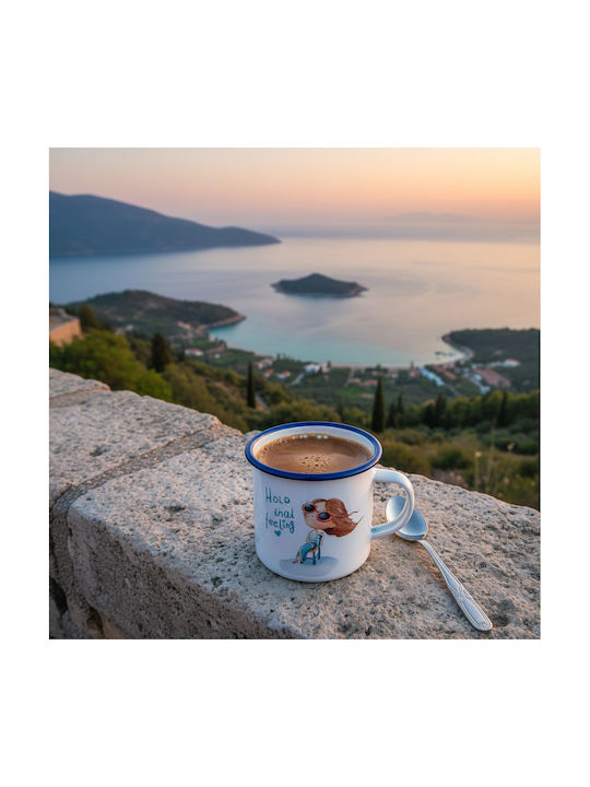 Enamel Mug Greek Me Up 360ml Girl Tct11308