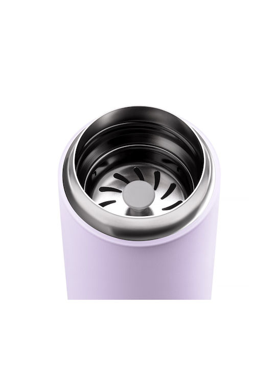 Ceramic Mug with Lid Purple 355ml