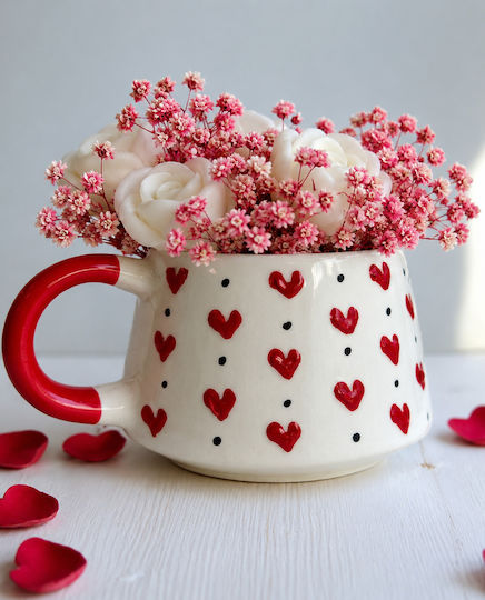 Hearts Mug Ceramic Red