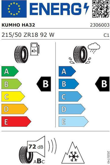 Kumho HA32XL 215/50R18 92W XL Allwetterreifen für Passagierauto