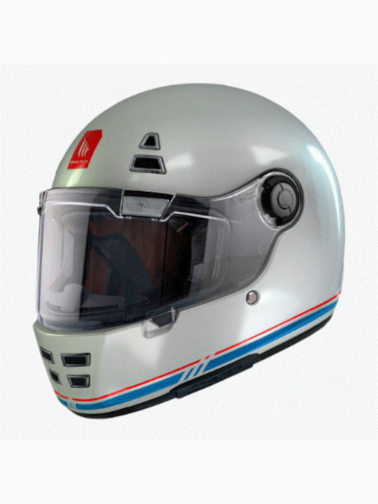 MT Jarama SV A7 Gloss Motorcycle Helmet Full Face DOT / ECE 22.06 1400gr with Sunvisor