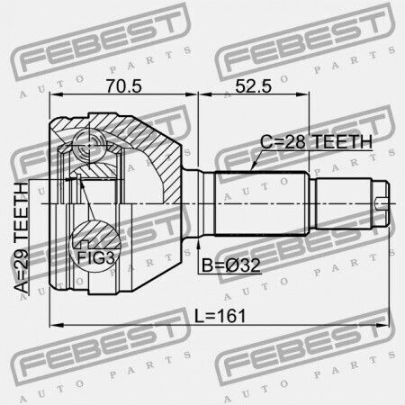 Febest Externer Verbindung Chevrolet Epica 2004-2010 Eu 96481002