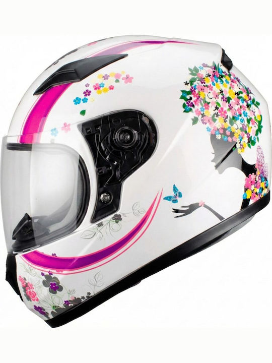Faseed FS-815 White Pinky Παιδικό Κράνος Μηχανής Full Face ECE 22.05