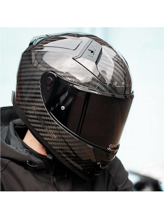 LS2 FF811 Vector II Solid Carbon Motorcycle Helmet Full Face ECE 22.06 1500gr with Pinlock and Sun Visor