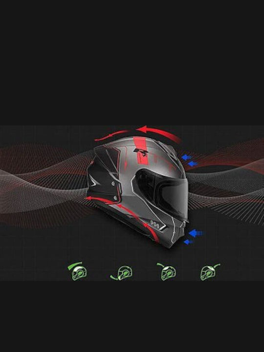 Yohe 935 SV Glossy White Motorcycle Helmet Flip-Up DOT ECE 22.05 1600gr with Sun Visor