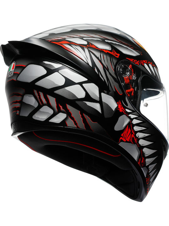 AGV K1 S Lyzard Matt Black/Grey/Red Каска За Мотор Full Face ECE 22.06 1500гр