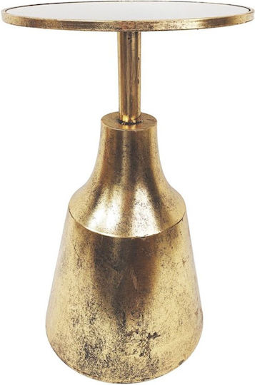 Rundes Beistelltisch Glas Gold / Schwarz M39xL39xH67cm