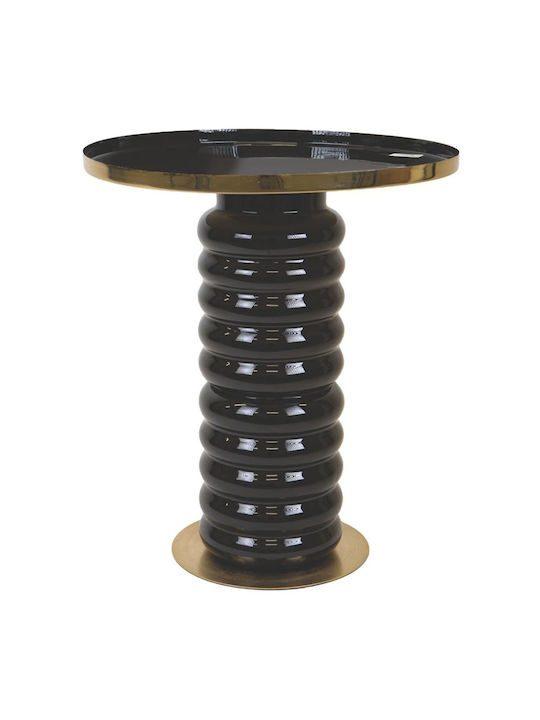 Rundes Beistelltisch Metall Schwarz-Gold M46xL46xH50cm