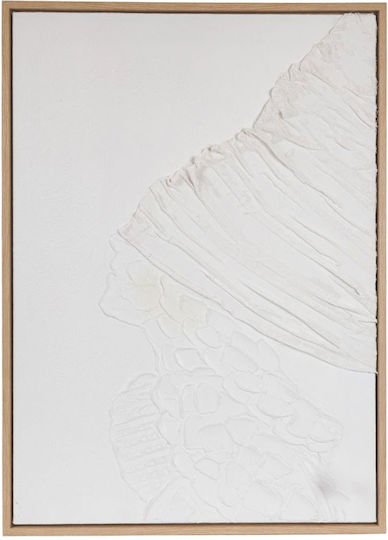 Panou Pânză Handmade Figură Alb 60x3.8x80 cm