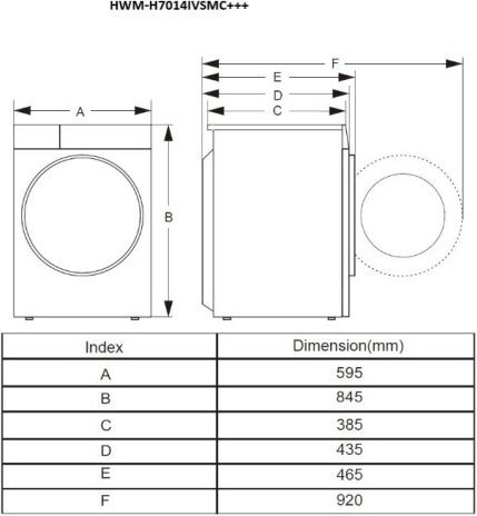 Heinner Πλυντήριο Ρούχων 7kg 1400 Στροφών HWM-H7014IVSMC+++