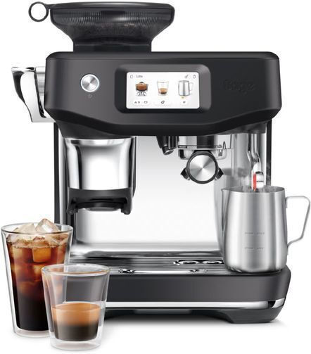 Sage Barista Touch Impress Automatic Espresso Coffee Machine 1700W Pressure 15bar for Cappuccino with Grinder Black Stainless Steel SES881BST
