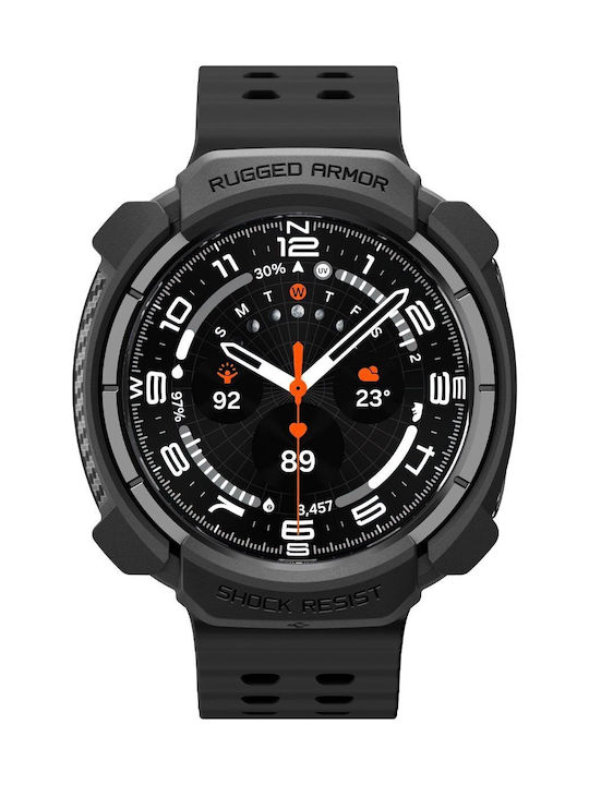 Spigen Rugged Armor Matte Silicone Case in Black for Samsung Galaxy Watch Ultra 2 2026