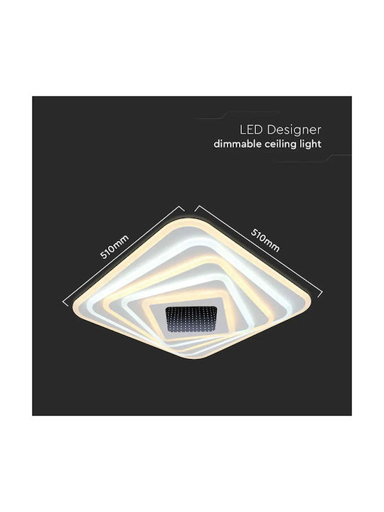 V-TAC Ceiling Mount Light 50cm White with Integrated LED and Remote Control