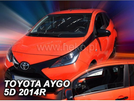 Heko Set of Windbreakers Front Car Dark Fime for Toyota Aygo 2pcs