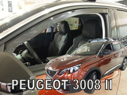 Heko Set of Windbreakers Front Car Dark Fime for Peugeot 3008 2pcs