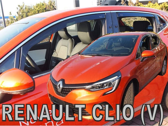 Heko Set of Windbreakers Front and Rear Car Dark Fime for Renault Clio 4pcs