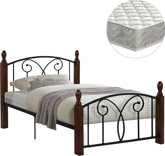 Suzie Κρεβάτι Ημίδιπλο με Στρώμα 110x190cm Καρυδί Suzie Κρεβάτι Ημίδιπλο με Στρώμα 110x190cm Καρυδί