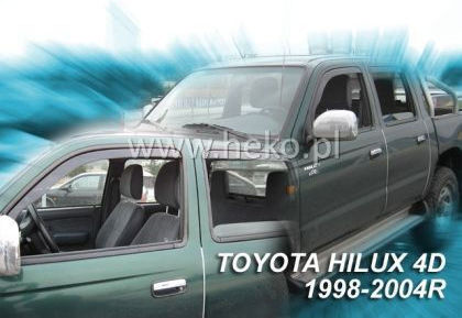 Heko Set of Windbreakers Front and Rear Car Dark Fime for Toyota Hilux 4pcs