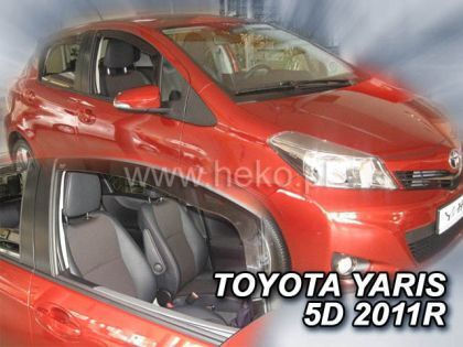 Heko Set Car Windbreakers Front Dark Fime for Toyota Yaris 3D 2005-2011 2 Pieces