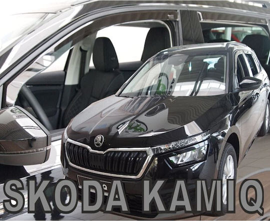 Heko Set of Windbreakers Front and Rear Car Dark Fime for Skoda Kamiq 4pcs