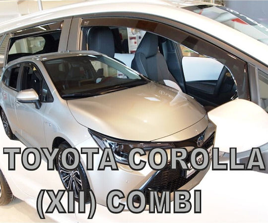 Heko Set of Windbreakers Front and Rear Car Dark Fime for Toyota Corolla 4pcs