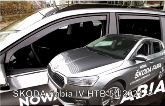 Heko Set of Windbreakers Front and Rear Car Dark Fime for Skoda Fabia HTB 5D 2021+ 4pcs