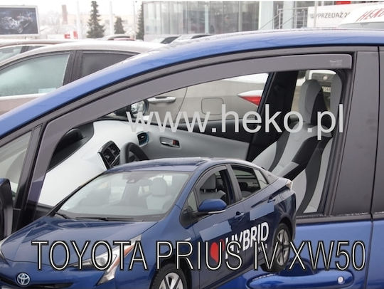 Heko Set of Windbreakers Front Car Dark Fime for Toyota Prius 2pcs