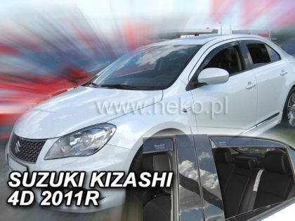 Heko Set of Windbreakers Front and Rear Car Dark Fime for Suzuki Kizashi 4pcs