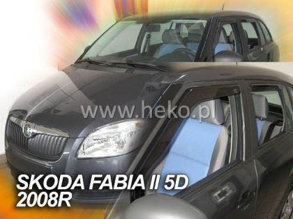 Heko Set of Windbreakers Front and Rear Car Dark Fime for Skoda Fabia 4pcs
