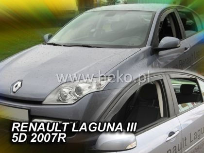 Heko Set of Windbreakers Front and Rear Car Dark Fime for Renault Laguna 4pcs